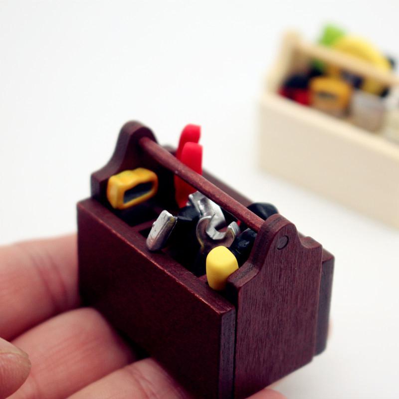 1 Sada 1:12 Miniaturní krabička na nářadí pro domeček pro panenky Ručně vyráběné sady nářadí Model Nábytkové doplňky Pro dekoraci domečku pro panenky Hračky Dekorativní rekvizity