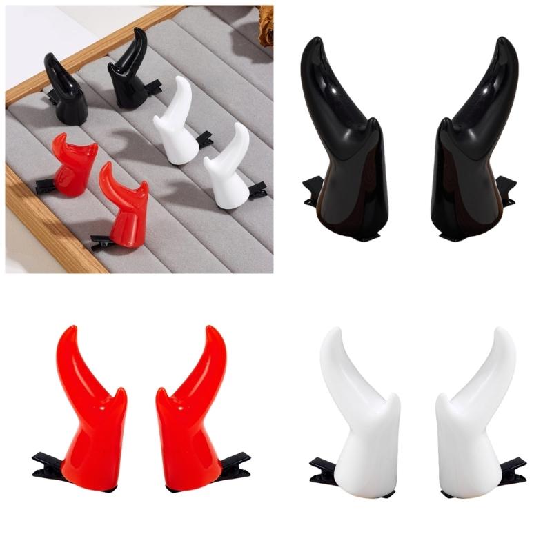 Anime Hair Clip Antler Halloween Horn Flat Clip Halloween Hairpin Antler Elegant Hair Clip for Cosplay