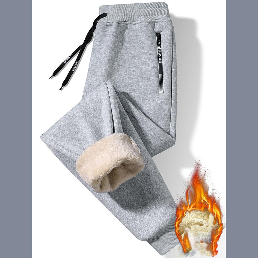 Autumn and Winter Fashion Sports Plus Fleece Thick Warm Pants Men's Casual Loose Comfortable Large Size Pants