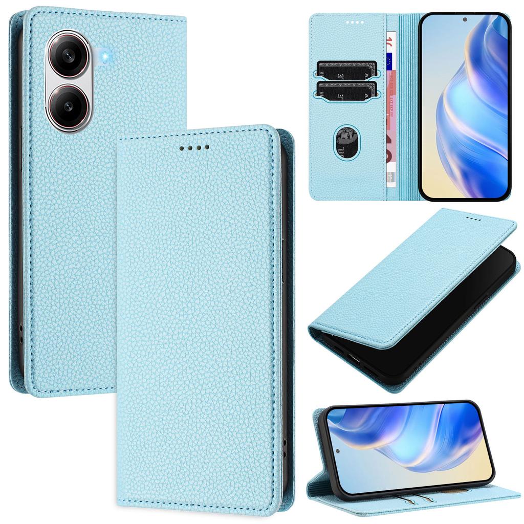 For Xiaomi Poco X7 Pro 5G Wallet Case RFID Blocking Litchi Texture Leather Mobile Cover
