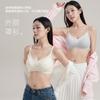 Sweet and Pure Girl Print Lace Edge Pure Cotton Underwear Women's No Steel Ring Anti-sagging Small Chest Gathering Thin Bra