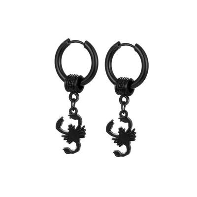 Punk Schwarz Edelstahl Skorpion Tropfen Ohrringe Für Frauen Männer Gothic Ohr Schmuck Aussage Anhänger
