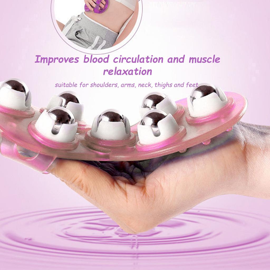 Glove Massager 7 Steel Balls 360 Degrees Rotation Relax Muscle Body Massage Body Contouring Massager for Body