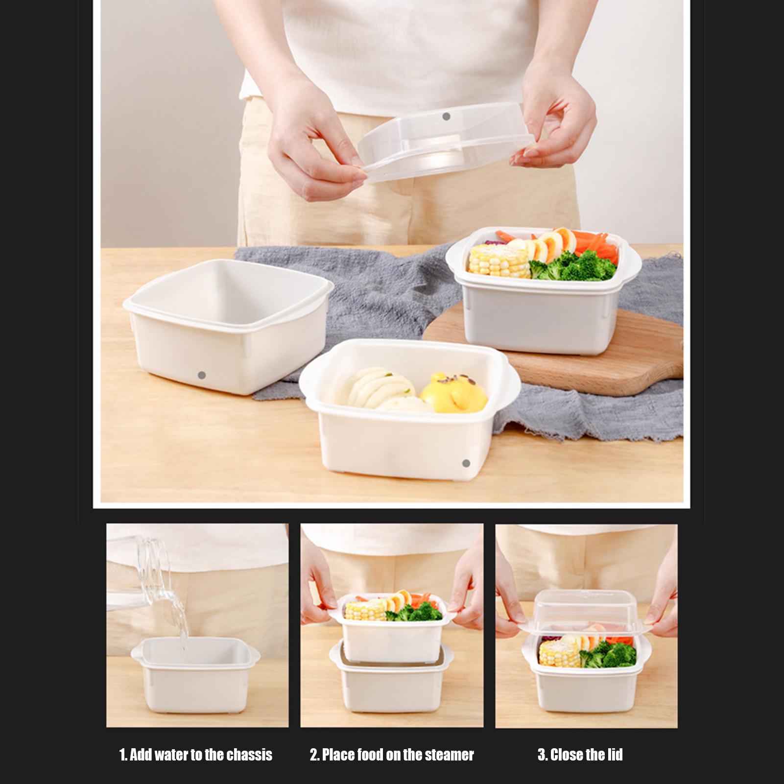 Пластиковая пароварка Пароварка для микроволновой печи с крышкой Пароварка для посуды Бытовая пароварка для приготовления на пару Микроволновая печь-пароварка Кухня CN