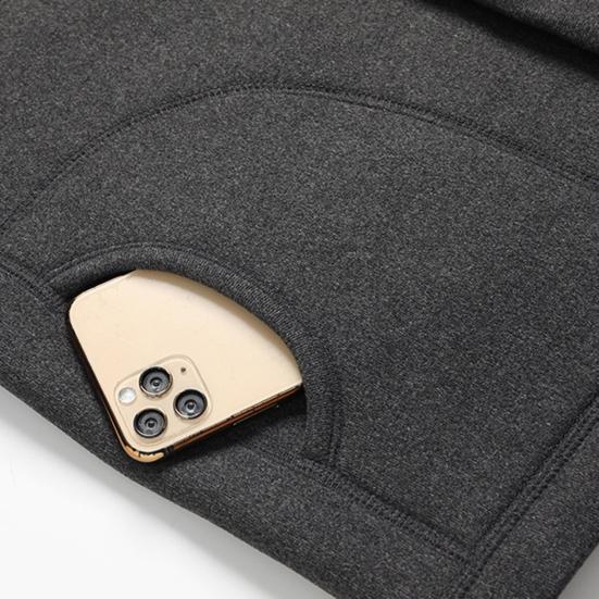 Men Vest Coat V-Neck Sleeveless Single Breasted Waistcoat with Pockets Solid Color Thickened Velvet Lining Coldproof Vest