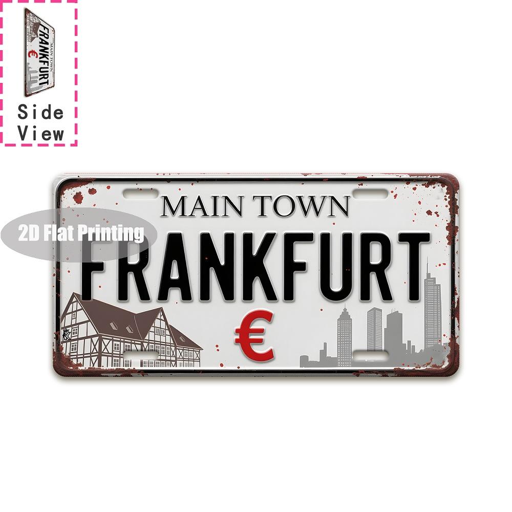 Vintage Distressed City Coordinate Mountain Year Slogan License Plate Metal Tin Sign Retro Wall Decor For Bar Cafe Home Garden