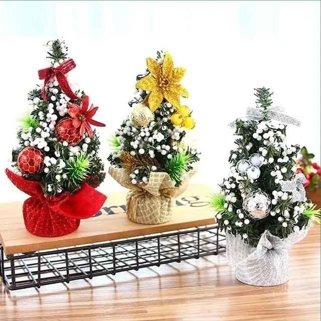 20cm Mini Christmas Tree Desk Table Decor Small Party Ornaments Gift Home Decoration Party DIY Festival Supplies