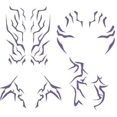 Anime Demon Hunter Group Makeup & Tattoo Stickers with Laser Lightning - Purple