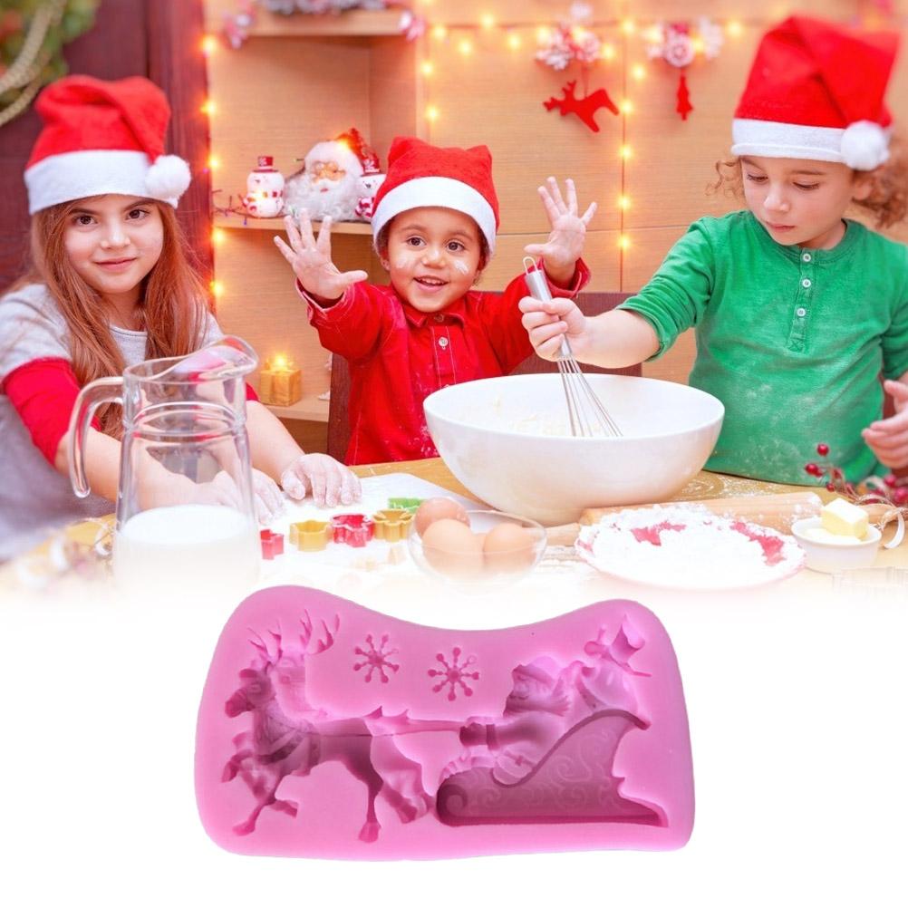 Jul Tomte Släde Älg Kakform Silikon Dekorationsform Jul Choklad Kex