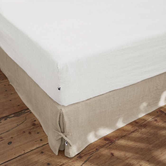 Drap housse "Soline" toutes dimensions Lin lavé - Soline Craie - 180 x 200 cm bonnet de 30 cm