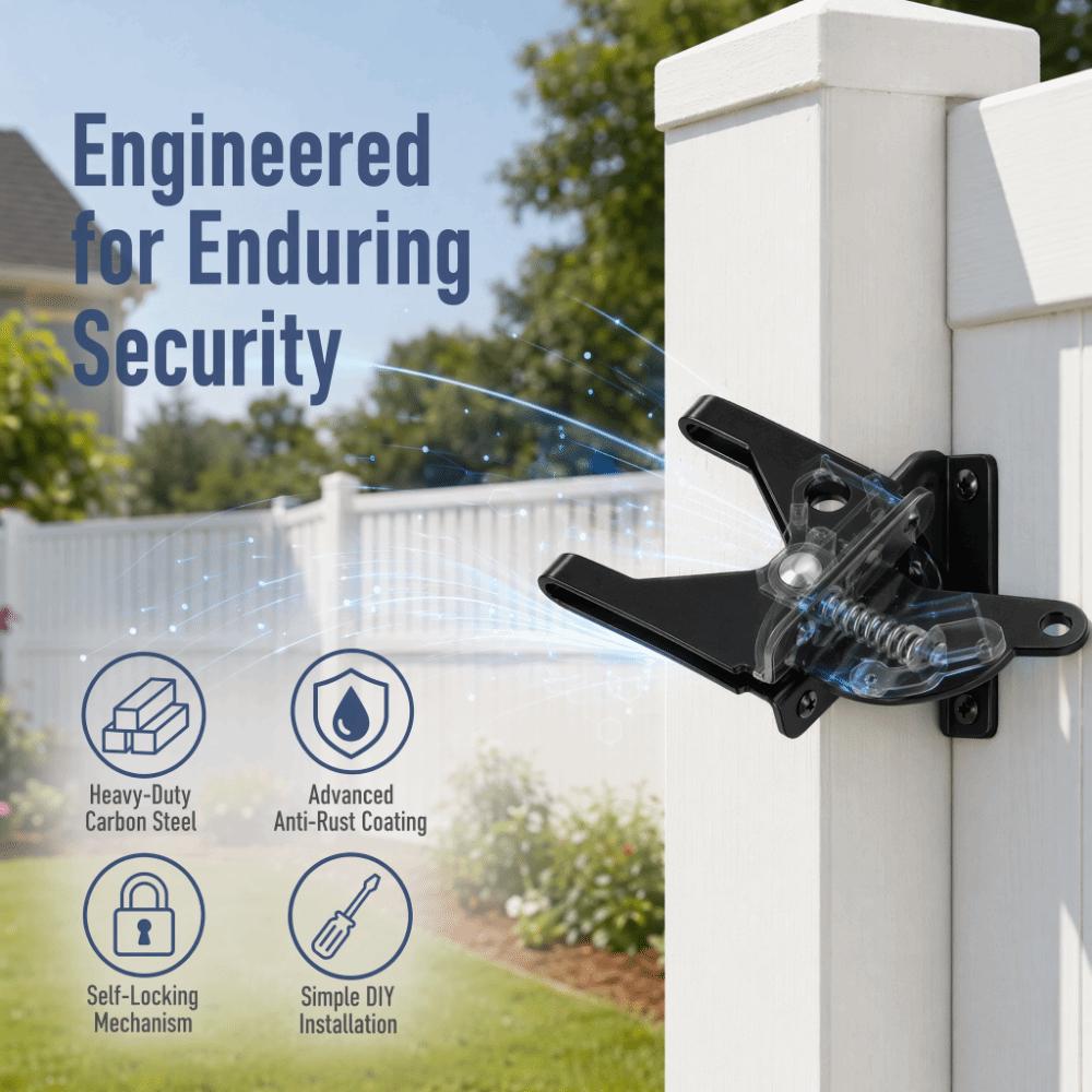2pcs Durable Fence Gate Latch Adjustable Heavy Duty Gate Latch  Garden Backyard