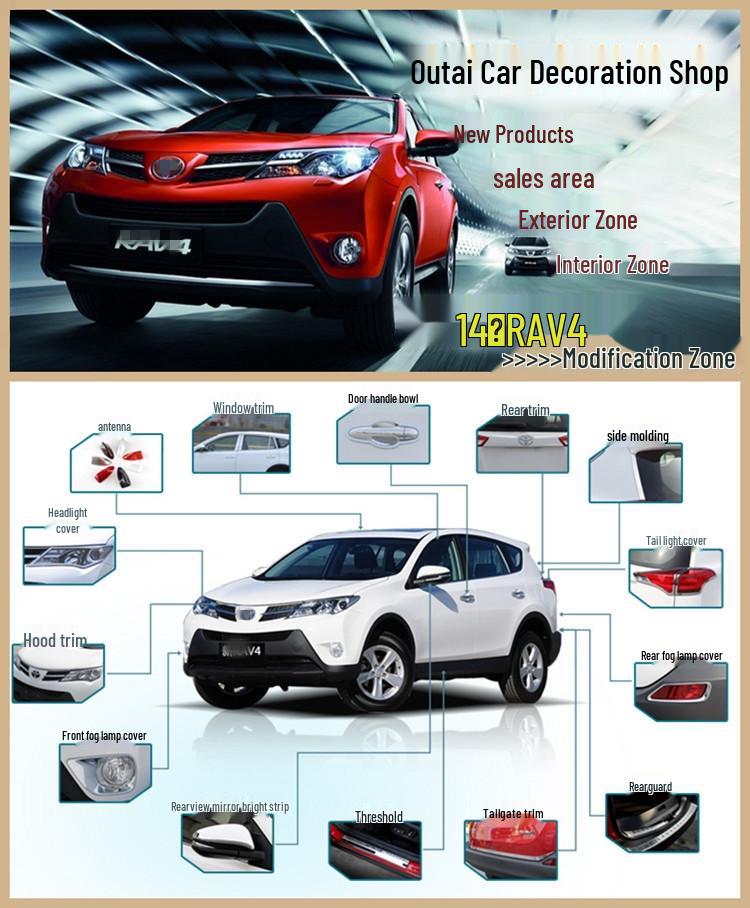 Fits 13-15 Toyota RAV4 Front & Rear Fog Light Decorative Covers