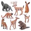 Animal Model Simulated PVC Home Decoration Beaver Anteater Squirrel Monkey White Tail Deer Fox Figurine for Children