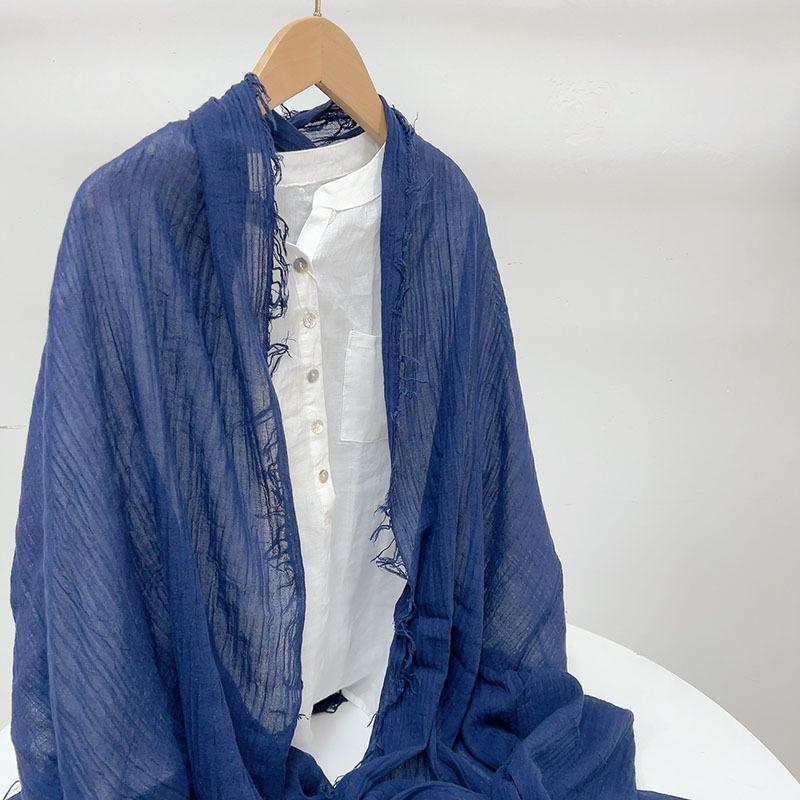 

Тибетский синий хлопковый шарф, универсальная солнцезащитная шаль, художественные мужские шейные хлопковые шарфы 90x200cm