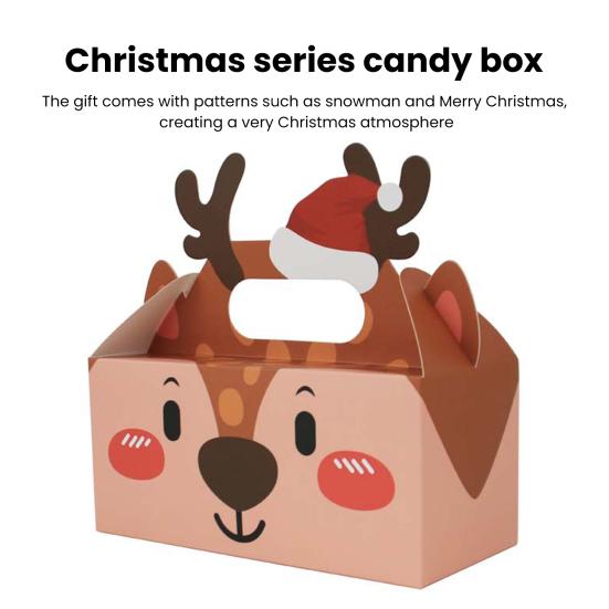 Confezione regalo di Natale da 10 pezzi Scatole regalo di cartone per caramelle Scatole per biscotti con manico Sacchetti per regali Forniture per bomboniere per feste