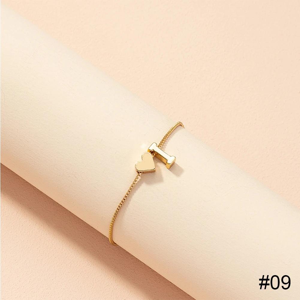 Simple Fashion Love Letter Bracelet Retro Adjustable Alloy Letter Bracelet Women Hand Jewelry Accessory