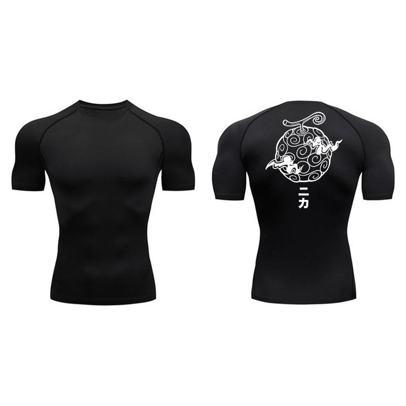 Graphic Short Sleeve Compression Shirt for Men Summer Athletic Quick Dry Tshirt Gym Workout Running Tees Tops Sporty Baselayers