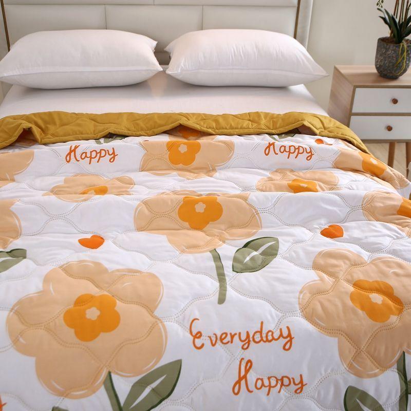 Double Sided Cooling Quilt with Flower Pattern Cooling Fiber, Lightweight Cooling Summer Comforter Quilt for Hot Sleeper Night Sweats Multiple Styles