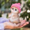 Figure Cat Figurine Interior Gardening Ornament Resin Knit Hat Birthday Present Gift Perfect Present Cb014b [Devalier] Women's [Genuine Product]