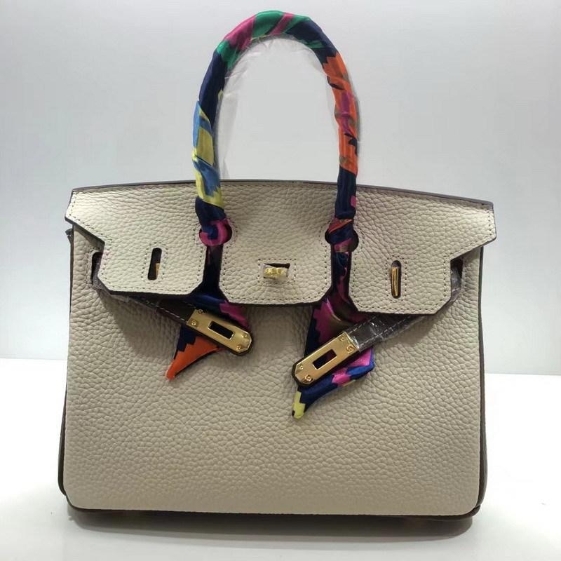 Neue erste Schicht Litschi-Muster Rindsleder Farbabstimmung und Farbkontrast, Handtasche aus echtem Leder, Europäische und Amerikanische Messenger-Damenhandtasche