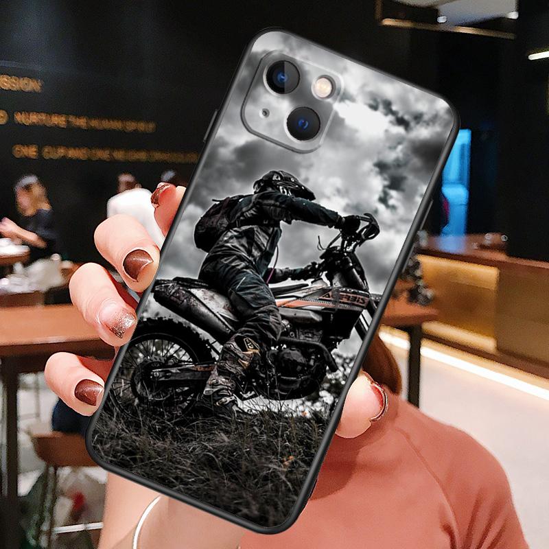 Fashion Motorcycle Man Phone Case For iPhone XR X XS Max 11 12 13 14 15 16 Pro Max Plus Back Cover