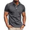 European American Men's Short-sleeved Polo Shirt Foreign Trade Men's Lapel Jacquard T-shirt Patchwork Top
