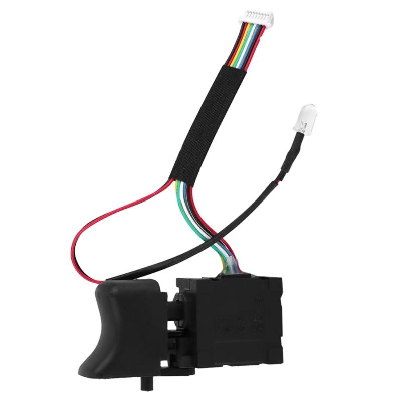 DC 7,2V-24V Staubdichter Elektroschalter für Bohrmaschine Lithium-Akku Kabelloser Auslöseschalter mit kleinem Licht für Stromversorgung