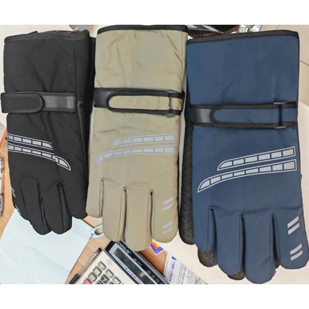 Men's thermal gloves outdoor skiing motorcycle electric vehicle riding gloves cycling fleece thicker