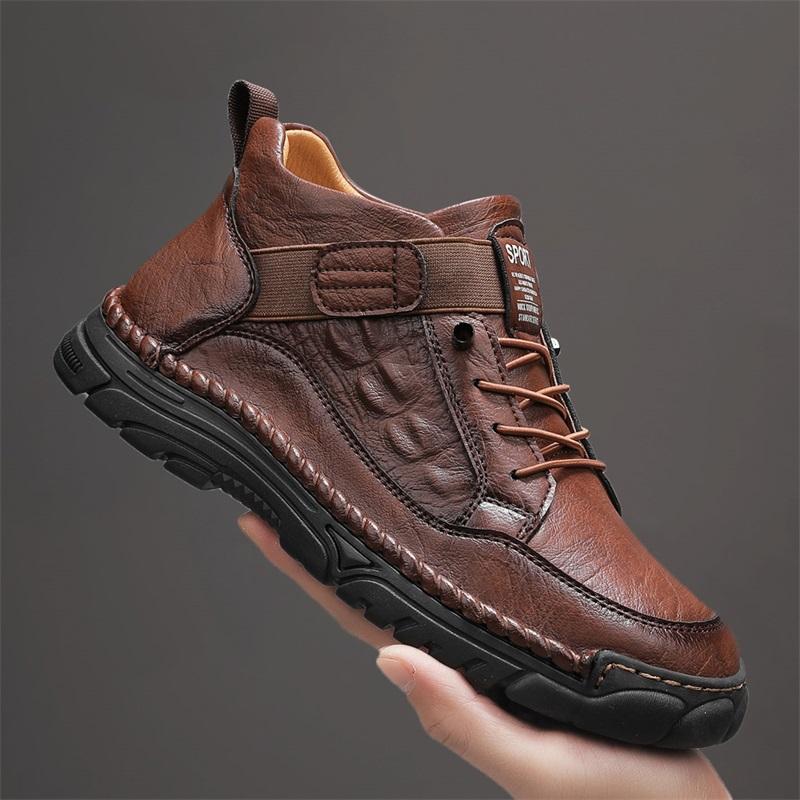 38-48 Mens Handmade Leather Boots Comfortable Ankle Boots for Men Casual Shoes Large Size Tooling Shoes