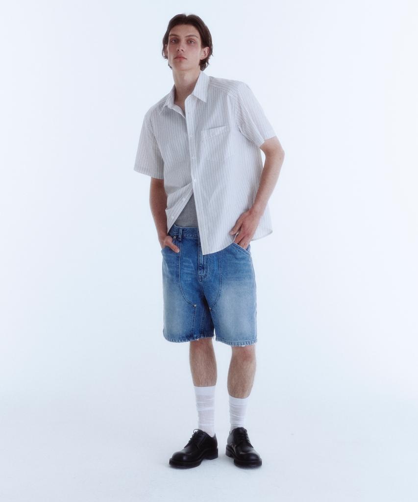 KINETO Double Knee Carpenter Denim Shorts_Blue