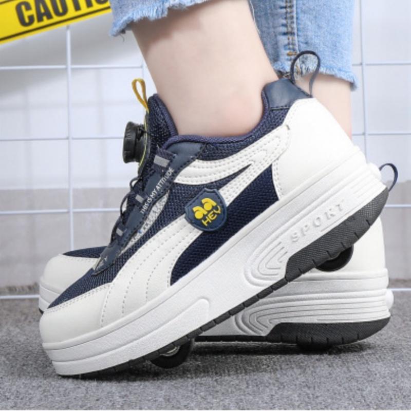 Winter Season Four Wheel Charging Roller Skates Children's Sports Shoes Colorful Casual Shoes For Girls Teenagers