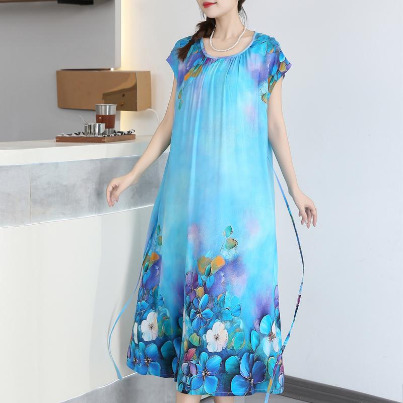 Elegant Summer Loose Dress Woman Clothing Casual Loose Plus Size Long Dresses