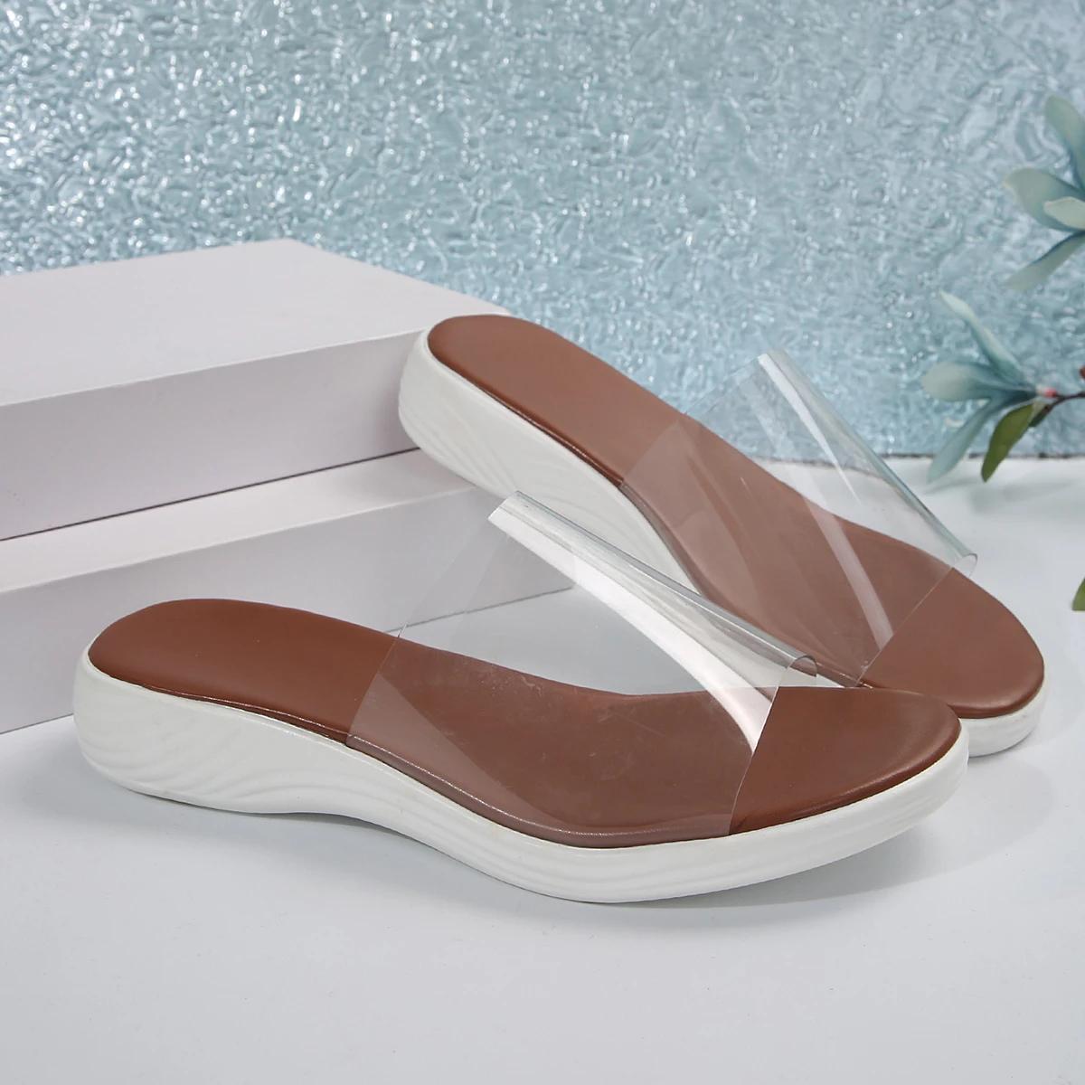 

Тапочки для отдыха для женщин, летние женские белые верхние домашние туфли на плоской подошве, модные повседневные удобные тапочки с подушечкой на каблуке для женщин 43