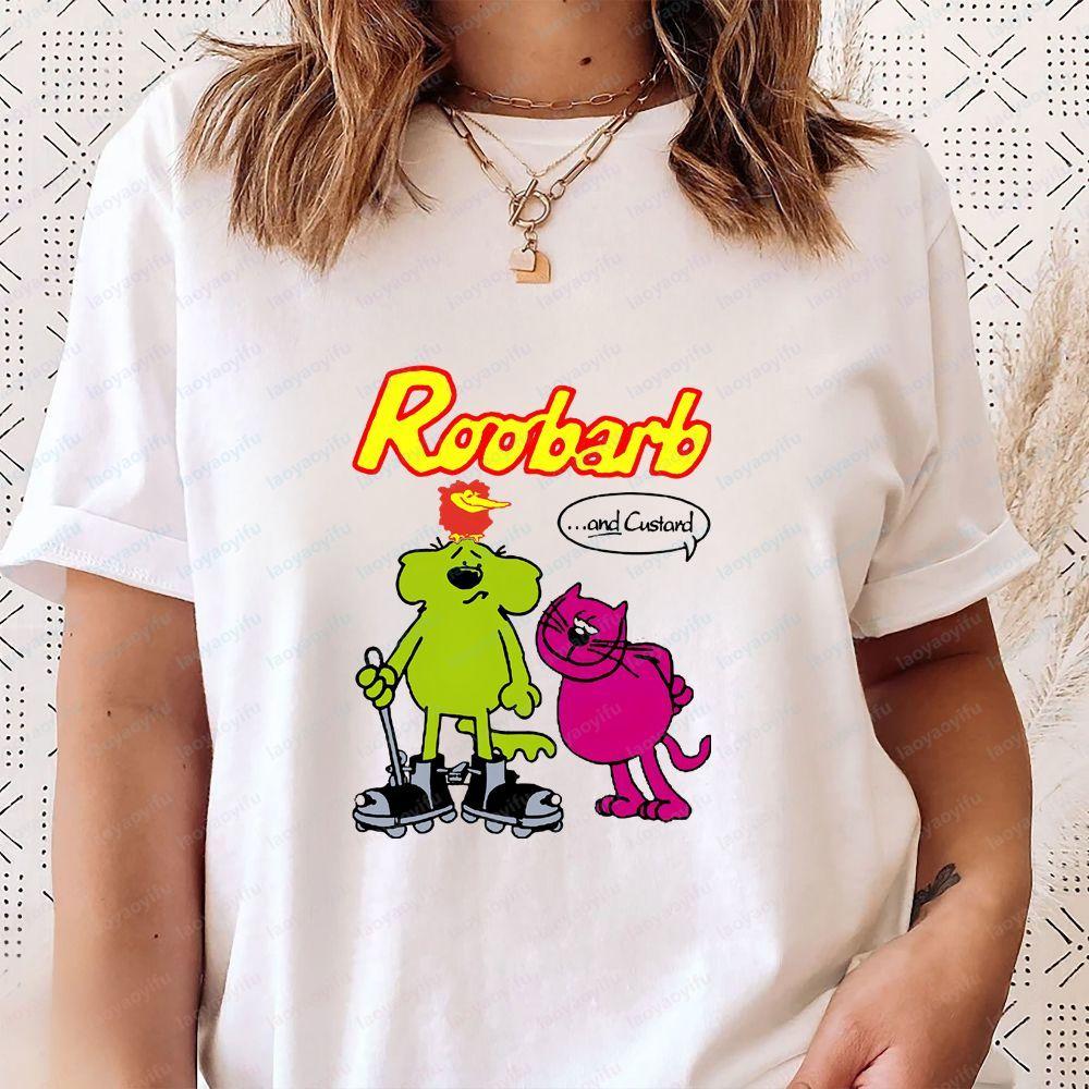 Roobarb and Custard - A Unique and Fun Casual T-shirt Suitable for Both Men and Women with A Ro