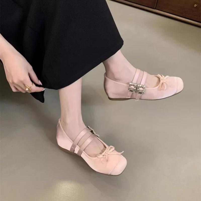 fashion High Quality Double Buckle Mary Jane Shoes Medium Heeled Women's Single Soft and Comfortable Shoes for Women Zapatos De Mujer