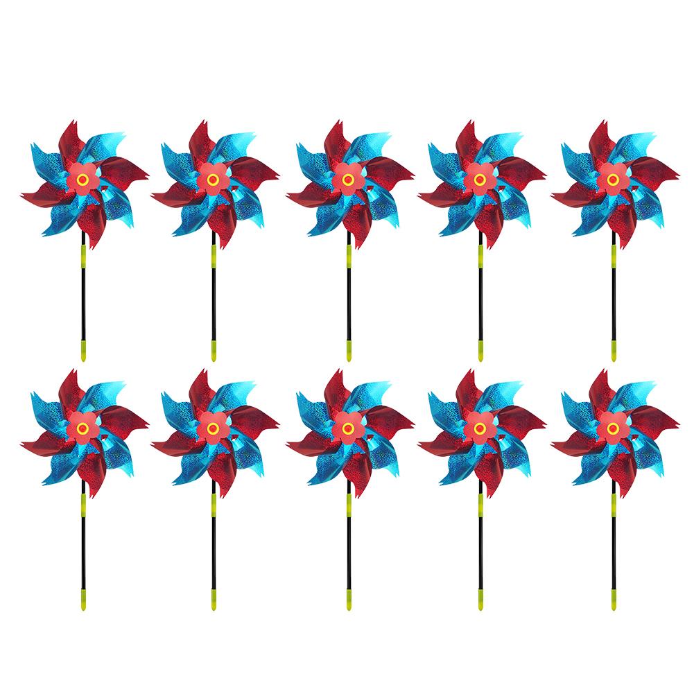 

10pcs Laser Bird Repeller Pinwheels Anti Bird Reflective Sparkly Windmill Spinner for Garden Lawn Yard Decor Keep Birds Away