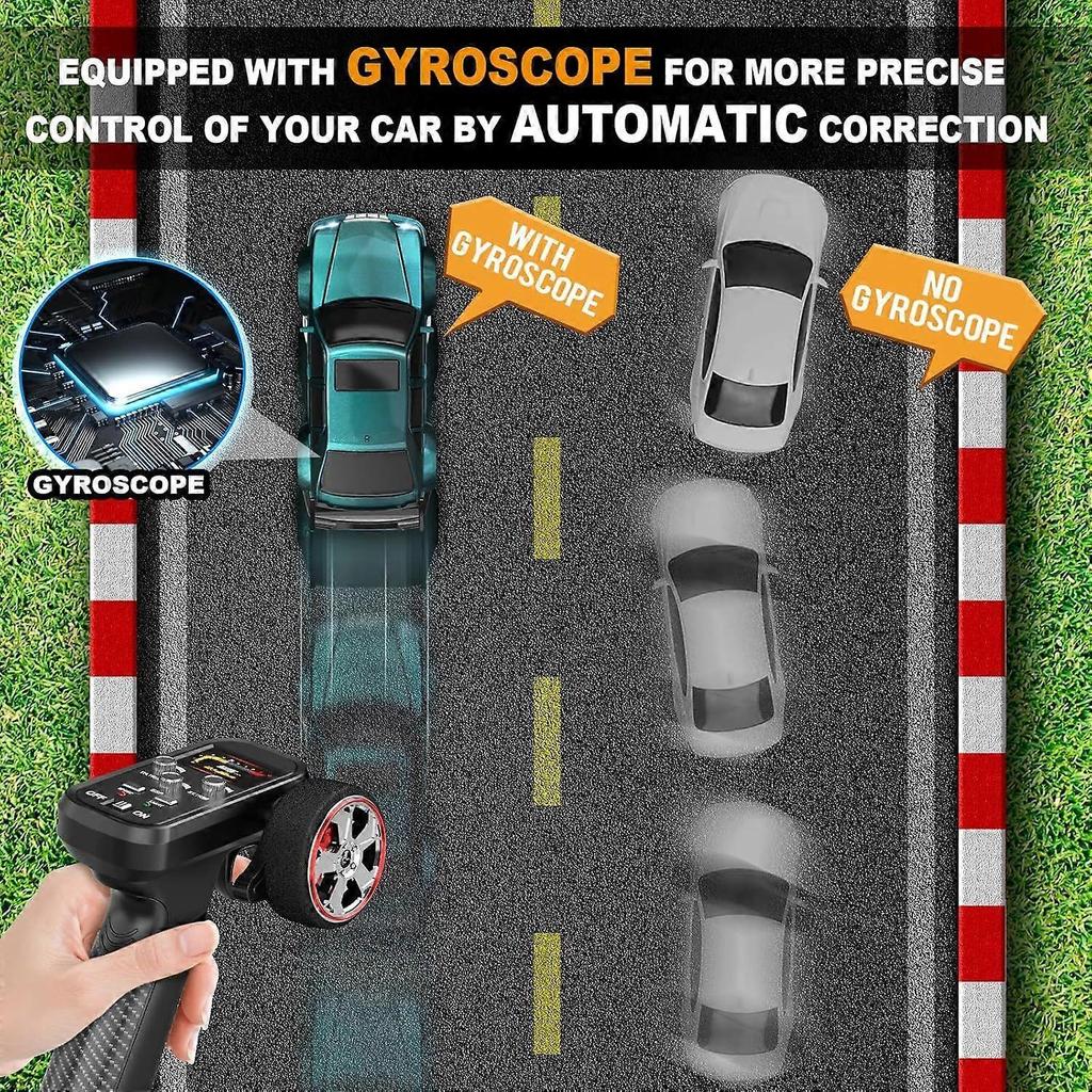 Mini RC Driftauto 1/43 mit Gyroskop, 4WD Vollproportional RC-Auto, 2,4 GHz Hobby-Fernsteuerautos, RTR-Modellfahrzeug, 20+ km/h Hohe Geschwindigkeit für