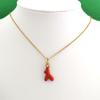 Women Pendant Necklace Stainless Steel Red Pepper Coral Heart Slim Choker Gold Waterproof Sex Elegant Gift