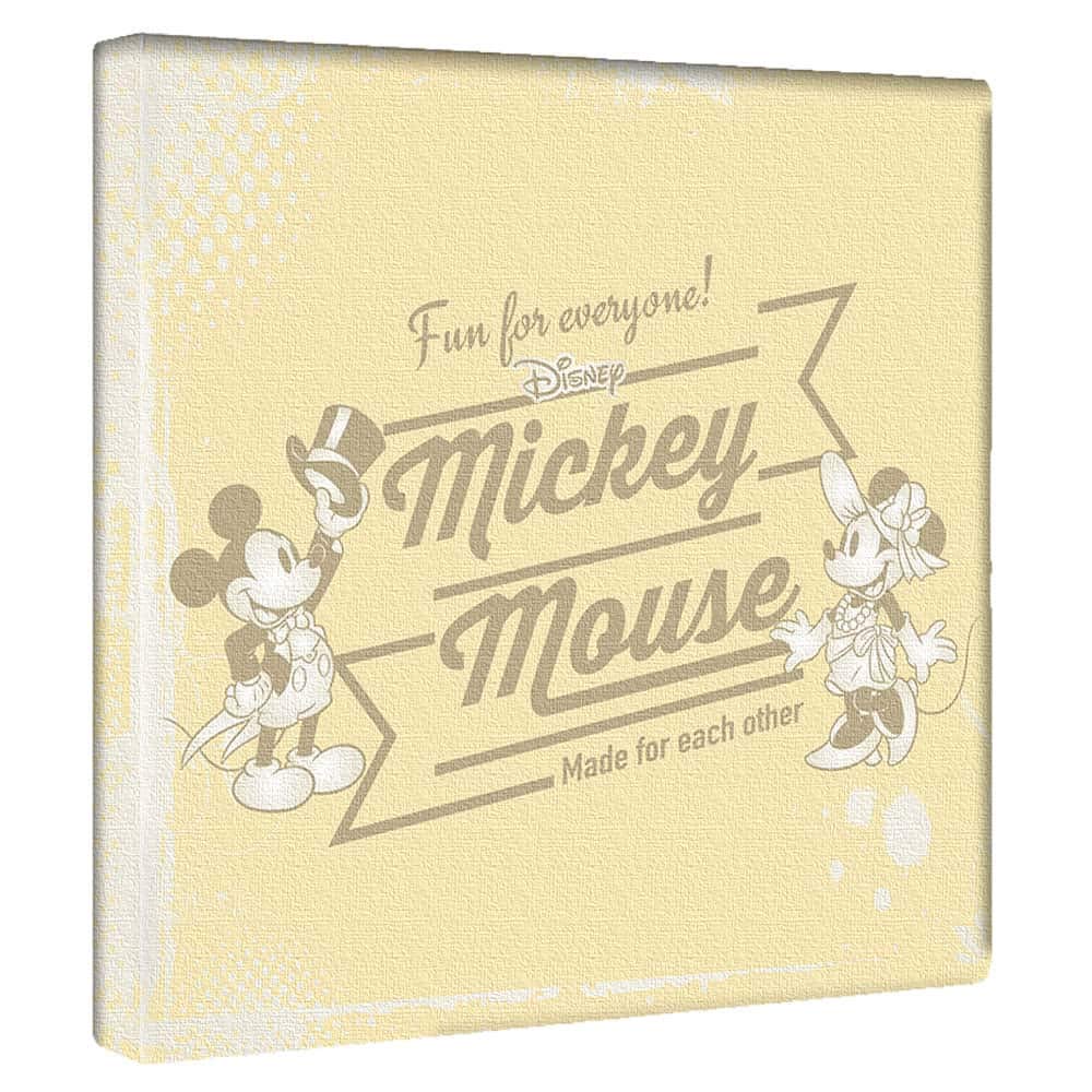 Art Deli Mickey Mouse Poster 30cm X Made In Lightweight Panel, 30cm, Retro, Japan, Fabric, Dsny-1901-005