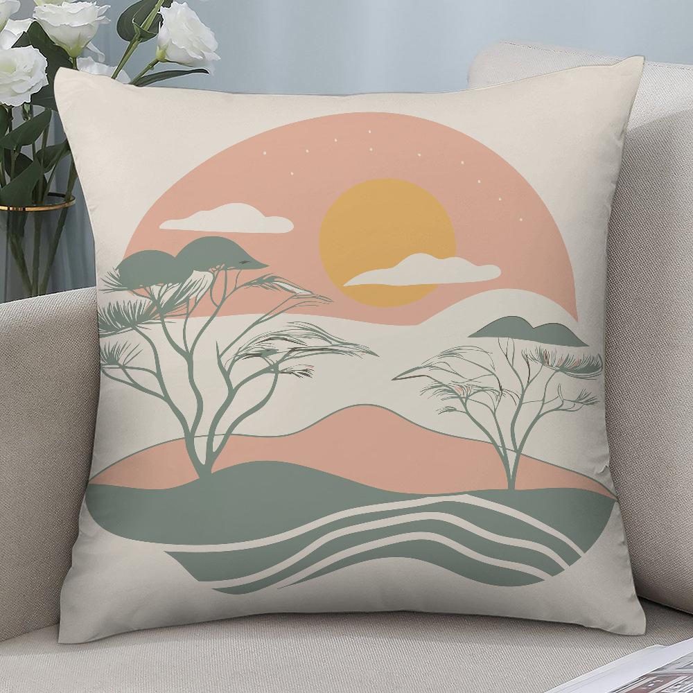 Abstract Boho Landscape Pillow Case Short Plush Pillow Covers Sofa Decorative Home Double-sided Printing Cushion Cover
