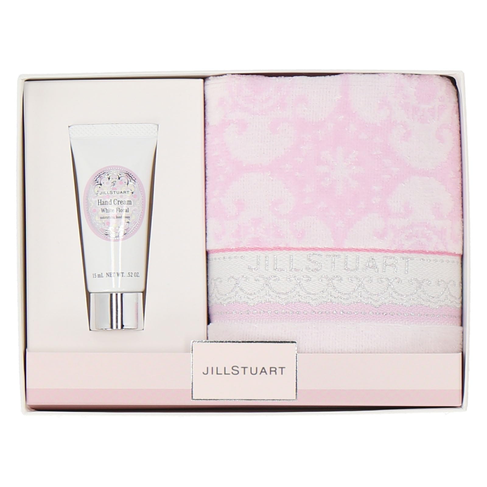 

JILL STUART Towel Handkerchief & Hand Cream Set (11302303) for Women (11302303A) Pink [A] White Floral, Approx. 25cm W x 25cm H