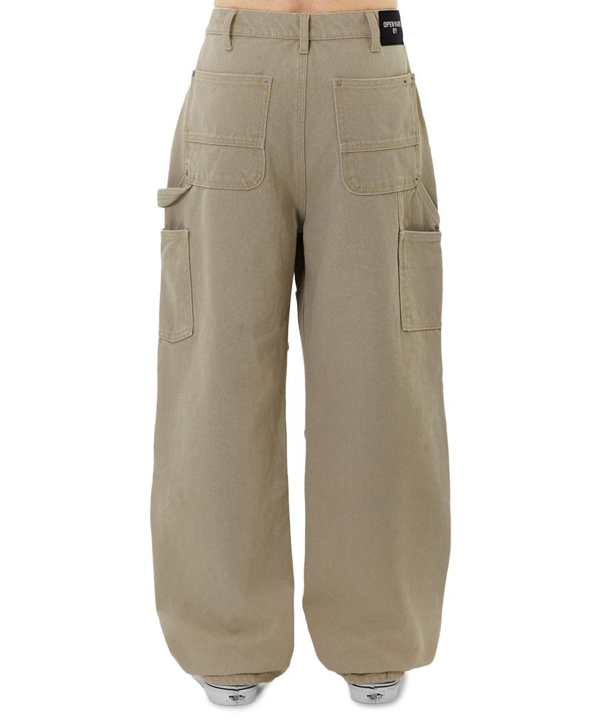Opeunyadeu(Owai) Irregular Rivet Carpenter Pants - Sand