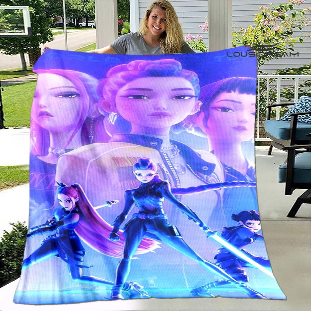 3D KPop Demon Hunters Cartoon blanket Warm blankets Soft and comfortable blanket Home Travel Blankets bed linings Birthday Gift