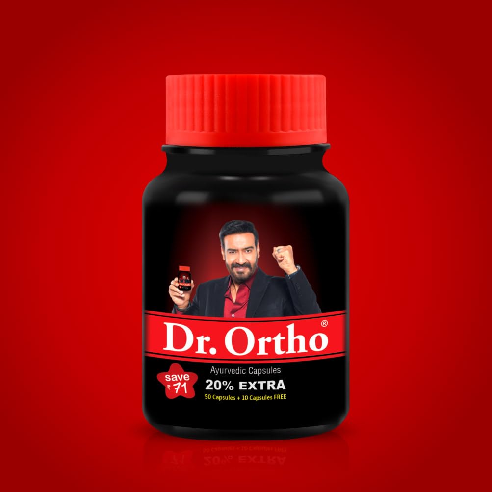 Dr.Ortho Ájurvédské kapsle proti bolesti 60 kapslí Balení 3 pro úlevu od ztuhlosti kloubů, kolen, krku a svalů