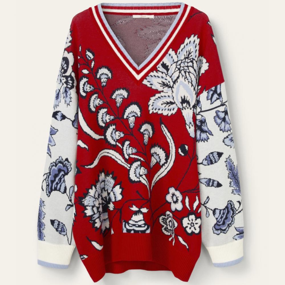 Oilily V Neck Knit Pattern Owasakn004 red 20S66 15250₽