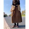 Women's 2026 Black Wool Plaid High-Waist A-line Skirt - Autumn/Winter Slimming Mid-Length