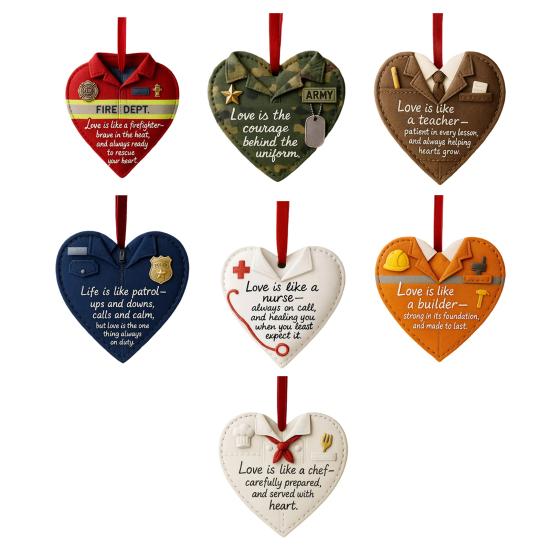 Heart Shaped Christmas Ornament 2D Acrylic Car Rear View Mirror Charm Love Is Like