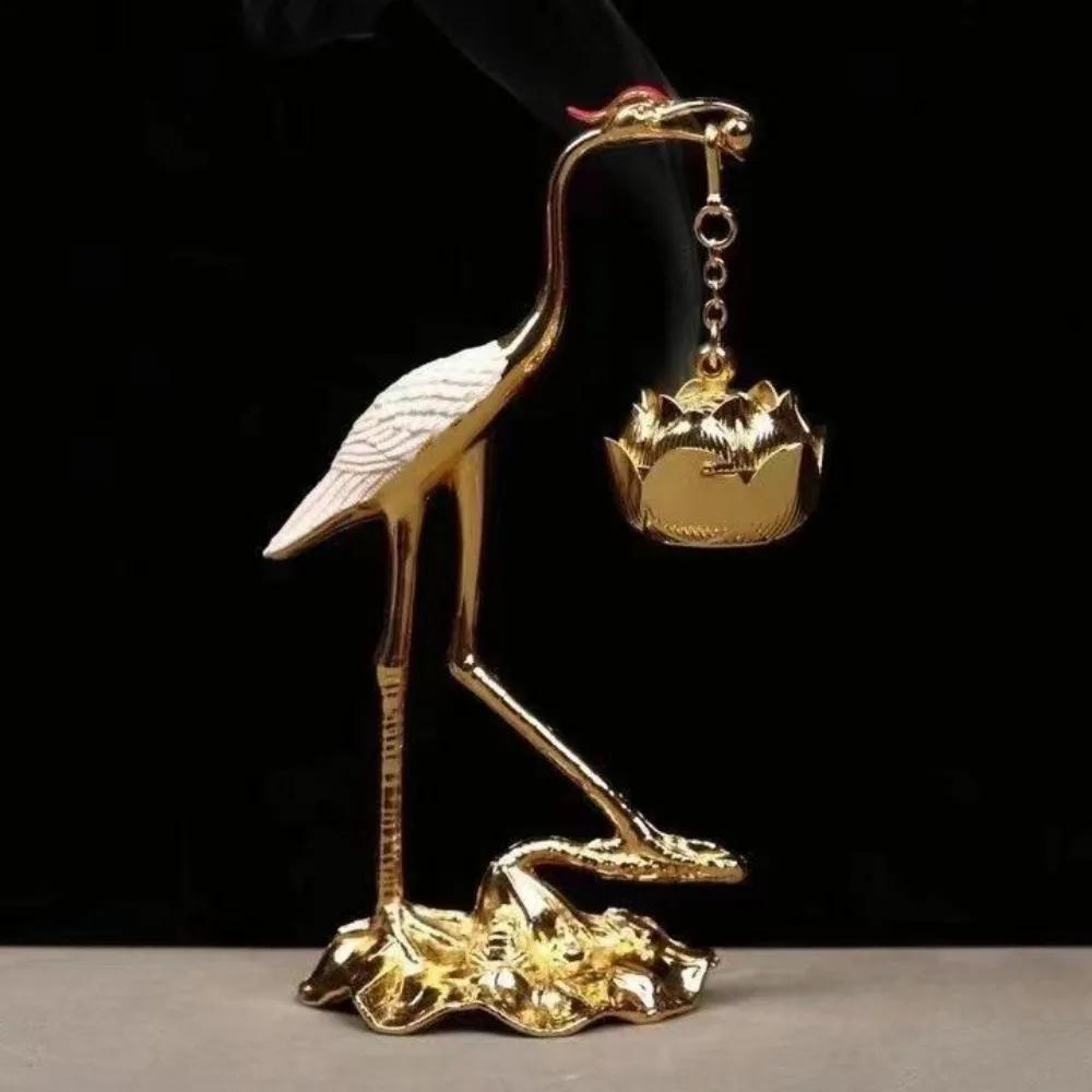 Chinese Style Incense Burner Zinc Alloy Red-crowned Crane Incense Holder Beautiful Design Accessories Incense Burning Gifts