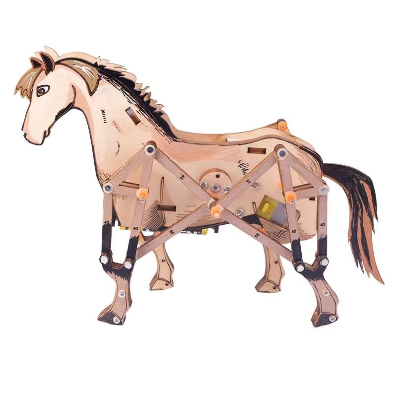 

DIY Mechanical Horse Assembly Kit - Children s STEM Physics Puzzle Toy Small Production Animal Model for Scientific Experiment