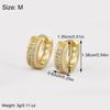 Nidin Hot Sale Round Hollow Design Hoop Earrings For Women Double Layer Shiny Crystal Zircon Fashion Versatile Ear Jewelry Gifts